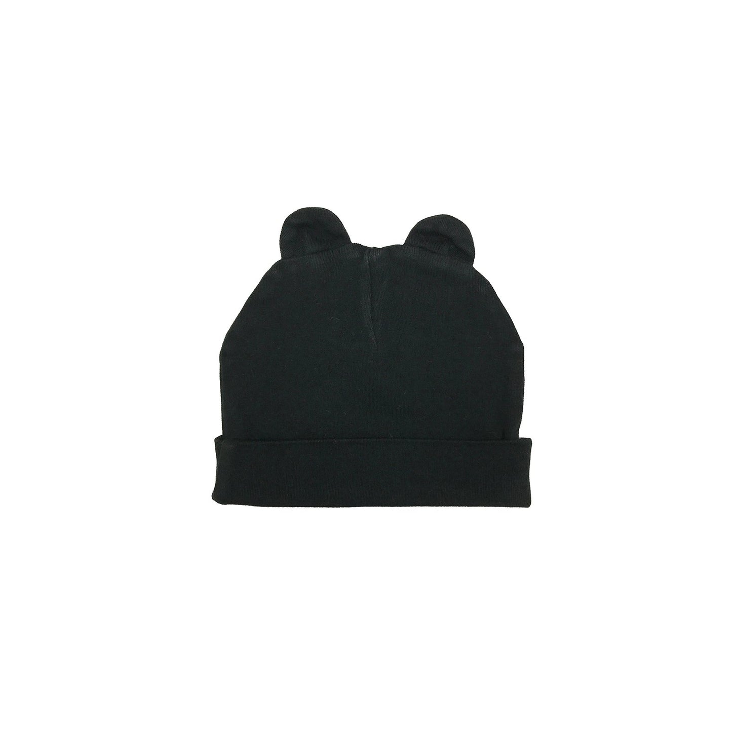 Organic Cotton Black Baby Hat with Ears from the baby brand Kira Kids back