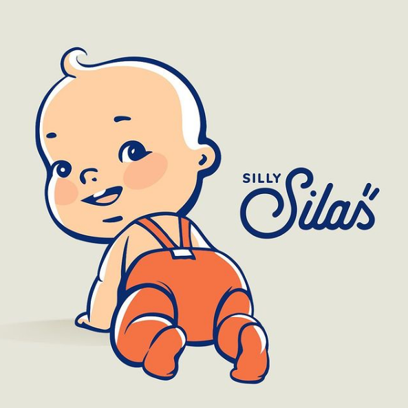 Silly Silas ribbed retro baby tights logo available on Sugarloaf online baby shop in Brooklyn New York