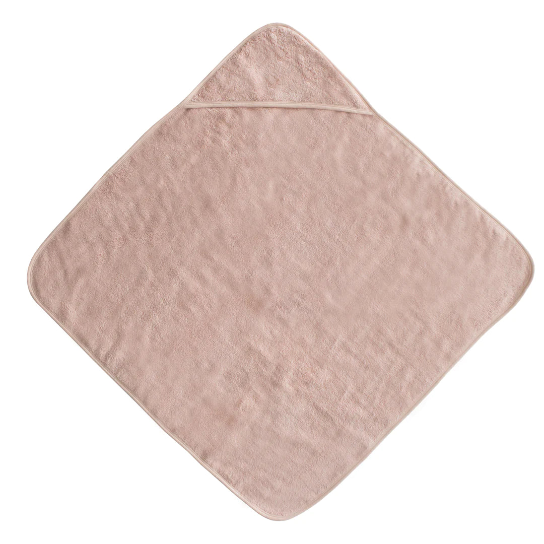 Organic Cotton Baby Hooded Towel in Blush