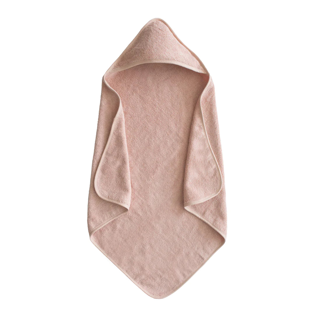 Organic Cotton Baby Hooded Towel in Blush