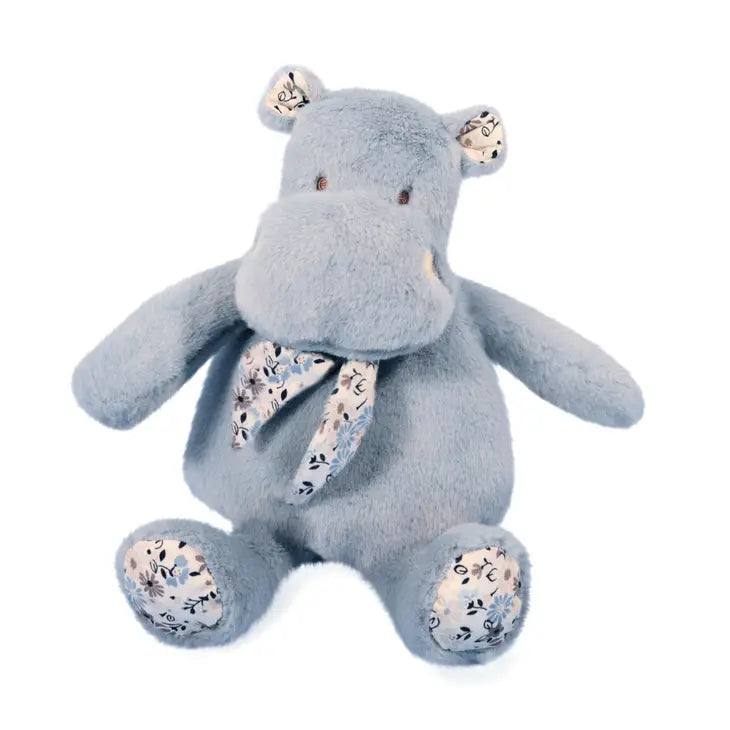 Soft Blue Bandana Hippo Plush