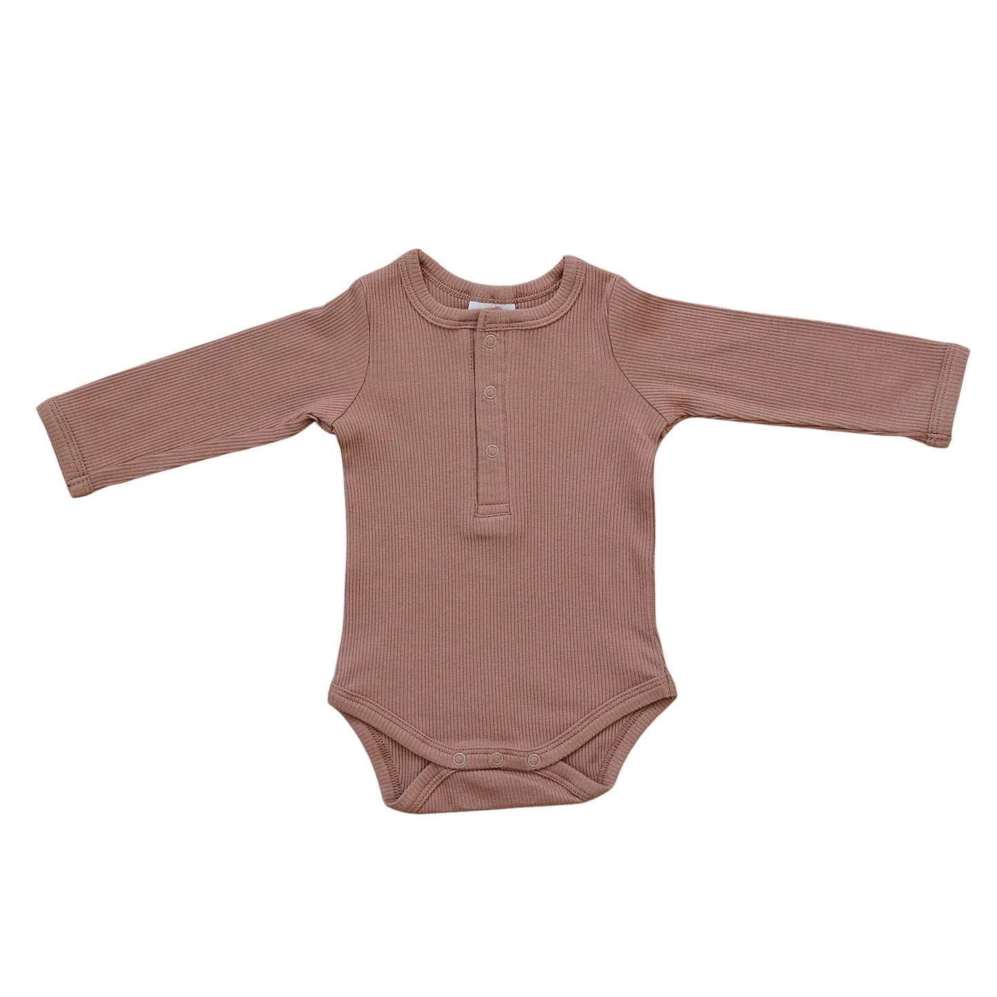 Long Sleeve Organic Bodysuit in Dusty Rose