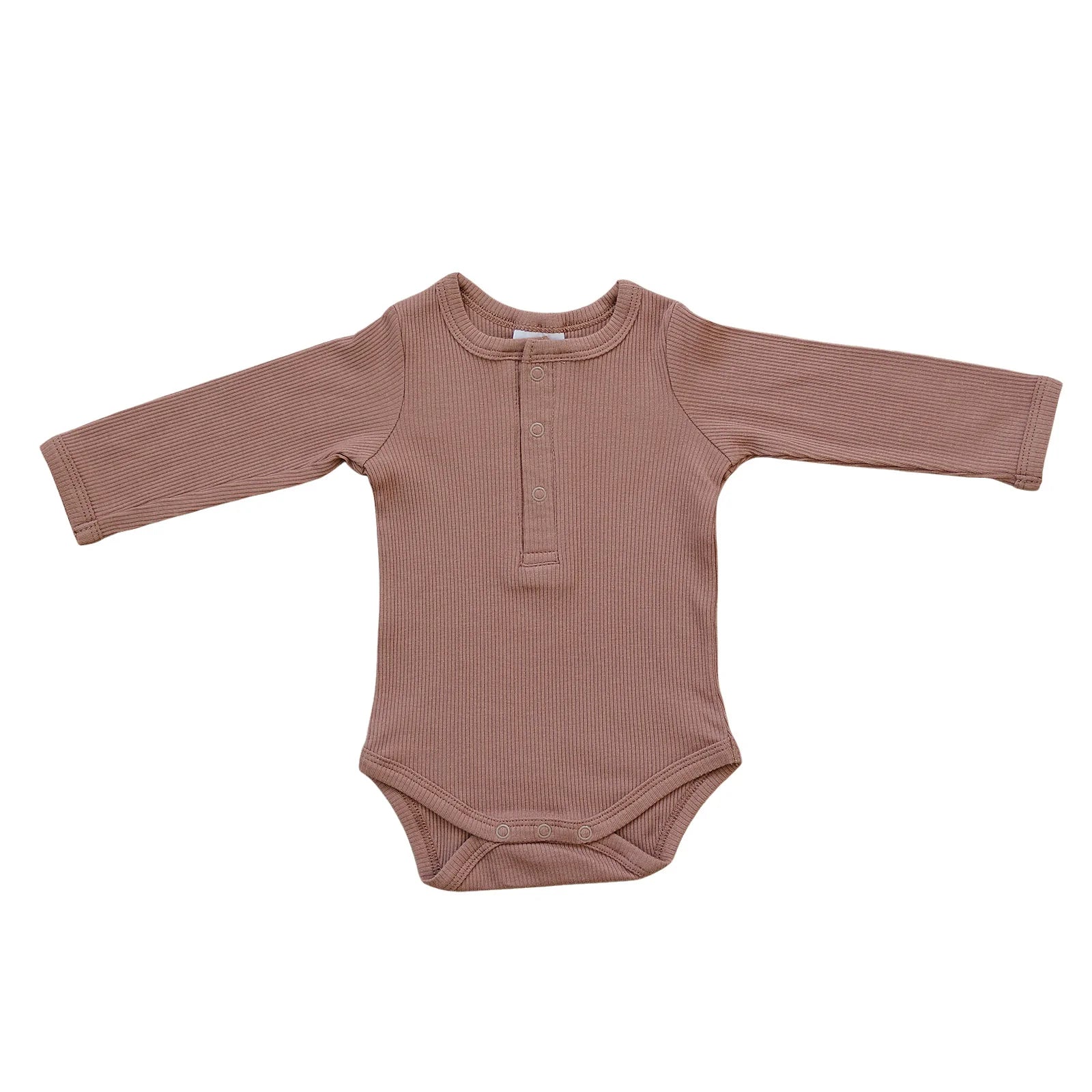 Long Sleeve Organic Bodysuit in Dusty Rose