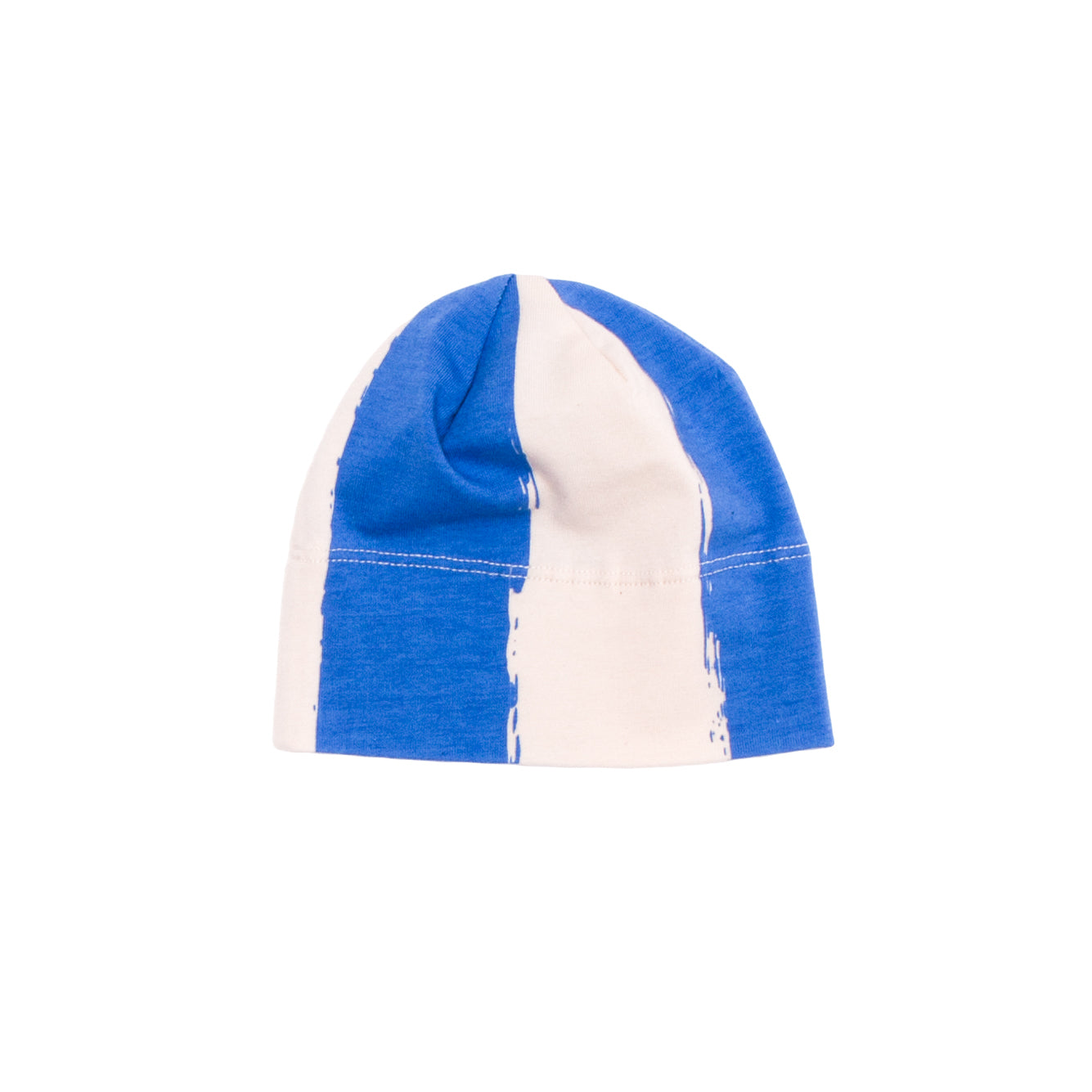 ORGANIC BABY BEANIE HAT IN BLUE STRIPES - sugarloaf