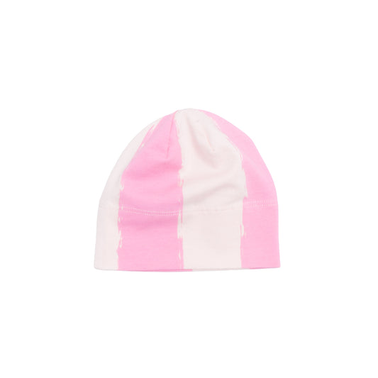 ORGANIC BABY BEANIE HAT IN PINK STRIPES - sugarloaf