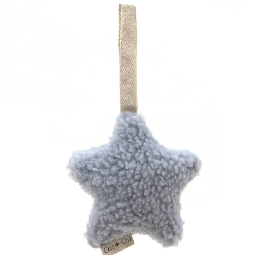 Ali+Oli Plush Star Pacifier Holder Sky